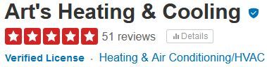 Number of Yelp reviews for Art's Heating & Cooling