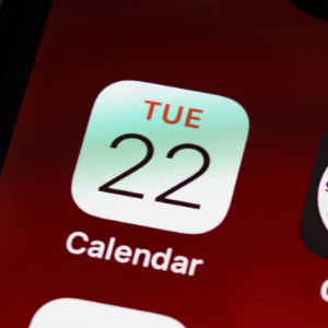 Image of calendar icon on a smartphone screen