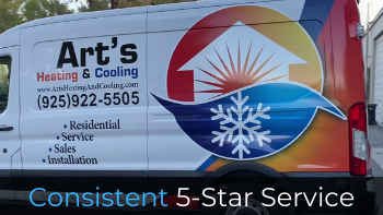 image of the work van for Art's Heating & Cooling